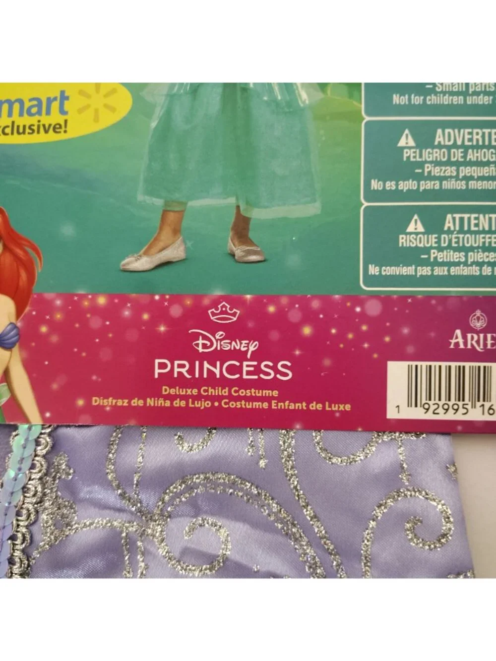 Disguise Disney Princess Girls S (6/6X) Deluxe Ariel Dress Halloween Costume